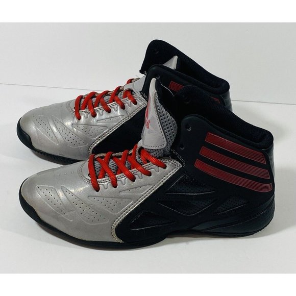 Adidas Next Level Speed 2 K Mid-Cut Basketball Shoes Boys Size 5.5 Silver Red - Picture 2 of 11